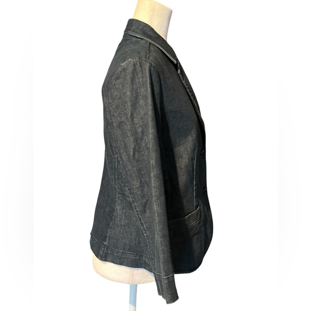 Talbots Vintage Dark Denim Women's Aberdeen Blazer Cotton Spandex 3/4 Sleeves 10 - Picture 9 of 16